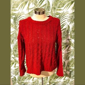 4/$25 Fuzzy warm red sweater